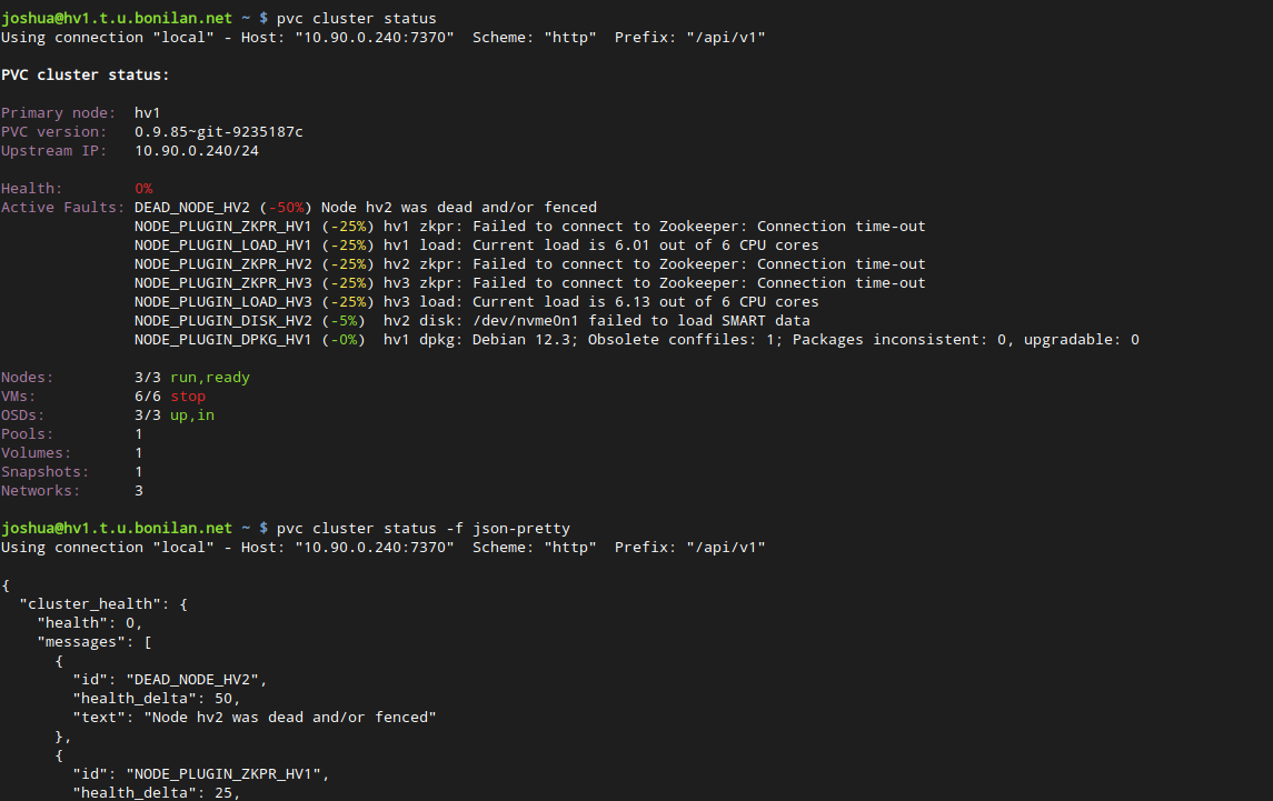 2. Cluster details and output formats